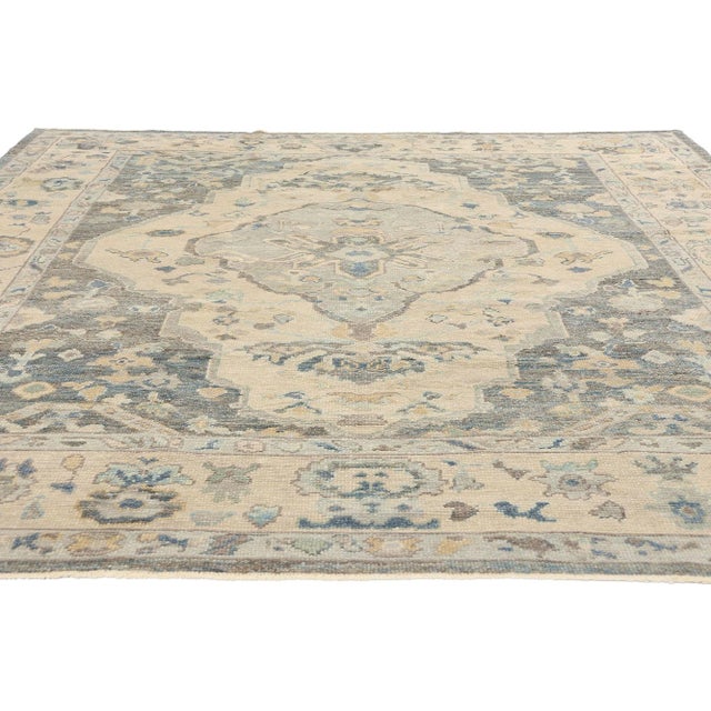 Modern Vintage Modern Turkish Oushak Rug - 08'04 X 10'01 For Sale - Image 3 of 9