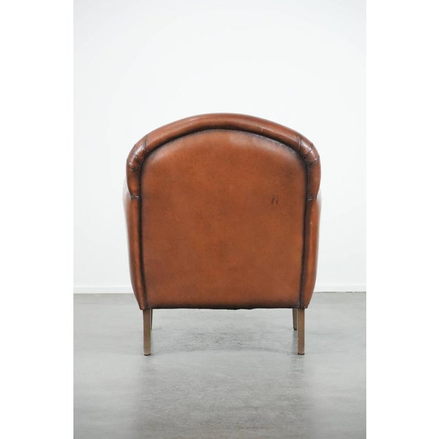 Art Deco Club Chair in Sheepskin Leather For Sale - Image 4 of 14