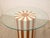 Postmodern Mid 20th Century Postmodern Orange and Cream Striped Pedestal Dining Table With Glass Top For Sale - Image 3 of 9