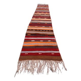 Turkish Narrow Kilim Runner Rug For Sale