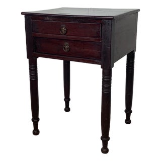 Antique American Federal Mahogany Two-Drawer Stand For Sale