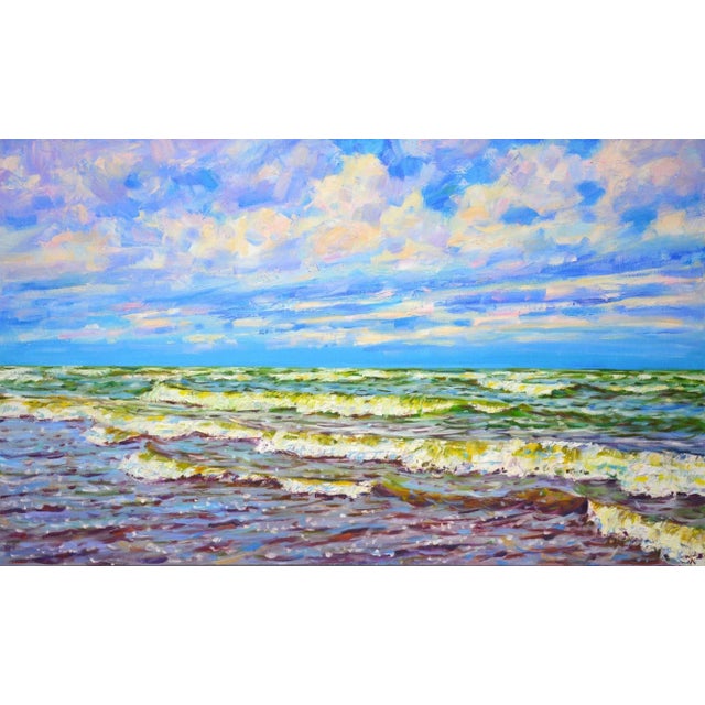 Windy Day at Sea.Modern Original Painting. For Sale