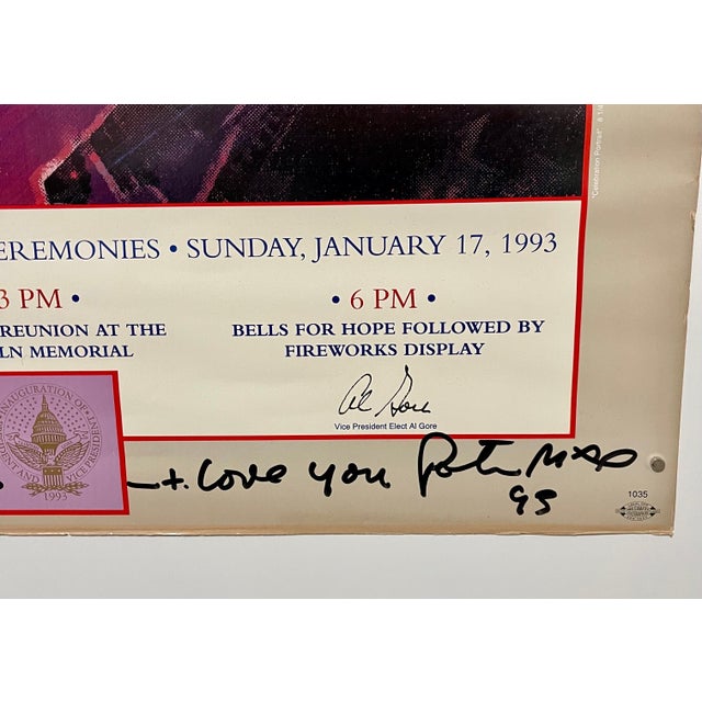 Peter Max Peter Max, Vintage Poster President Bill Clinton Pop Art Hand Signed Peter Max Lithograph, 1993 For Sale - Image 4 of 7