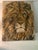 Textile Vintage Mid Century Modern Lion Portrait Painting by Fritz Rudolf Hug Framed 60s 1960s MCM Mid 20th Century For Sale - Image 7 of 12
