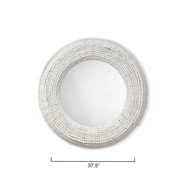Contemporary Jamie Young Strand Beaded Mirror in White For Sale - Image 3 of 5