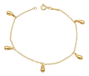 Vintage Tiffany & Co. Elsa Peretti 18k Yellow Gold 5 Teardrop Bracelet