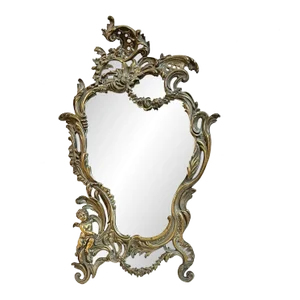 Art Nouveau 19th Century Silver Plated Bronze Table Mirror