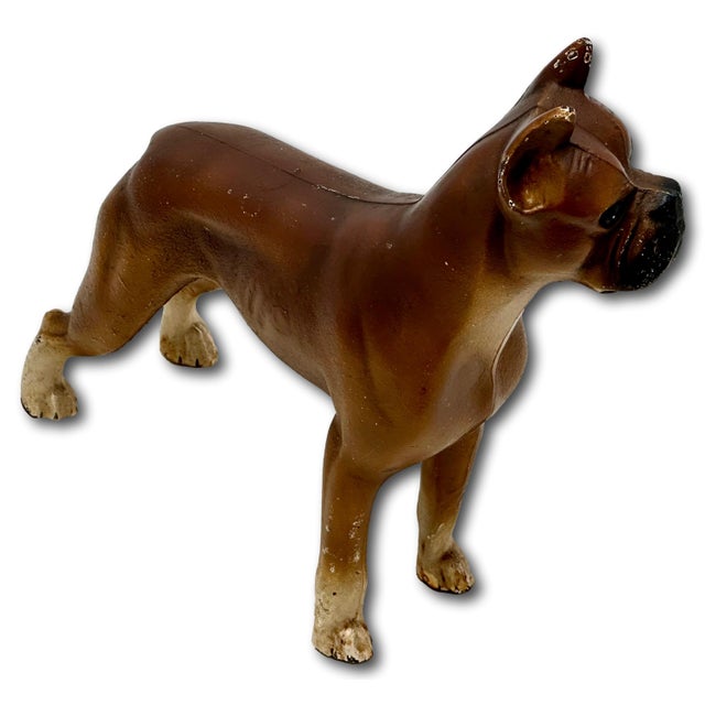 Auburn Very Rare & Hard 2 Find Vintage 1930s Hubley Mfg. Co. Cast Iron Standing Boxer Dog Doorstop in Excellent Condition For Sale - Image 8 of 18
