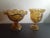 Art Deco 1950s Le Smith Amber Moon & Star Ruffled Edge Pedestal Compotes- Set of 2 For Sale - Image 3 of 6