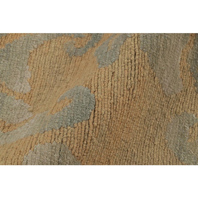 Rug & Kilim’s Italian Style Floral Rug in Beige-Brown and Gray Floral Pattern For Sale In New York - Image 6 of 7