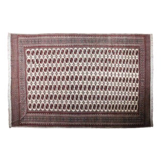 Pakistani Bukhara Rug in Cotton and Wool For Sale