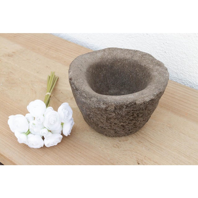 Rustic Rustic Wabi Sabi Stone Basin For Sale - Image 3 of 8