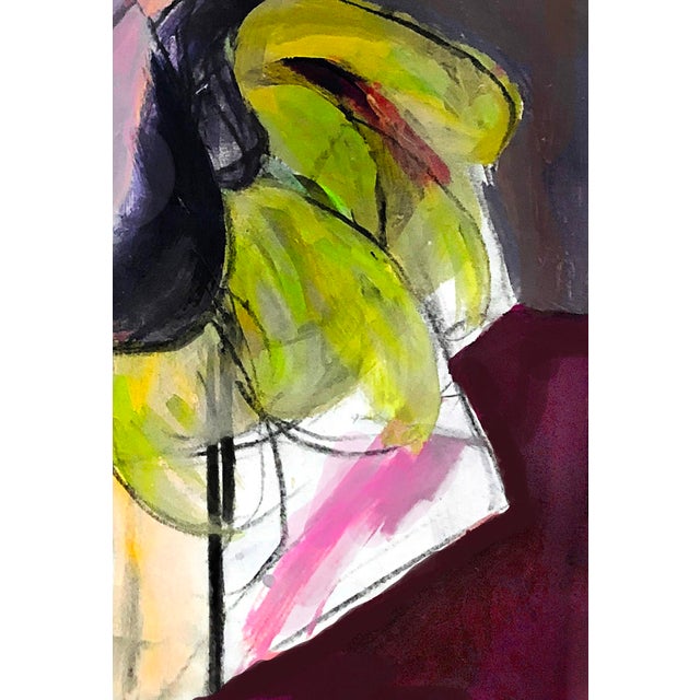 Contemporary Beautiful Lavender Grey Painting of Nude in Reclining Chair / Contemporary Semi Abstract For Sale - Image 3 of 4