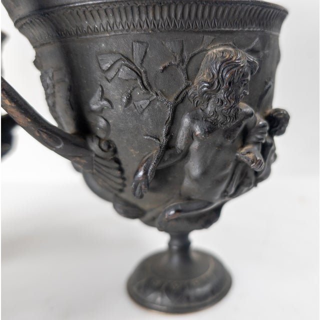 19th Century Pair of Neoclassical Grand Tour Urns With Mythological Figures For Sale - Image 11 of 18