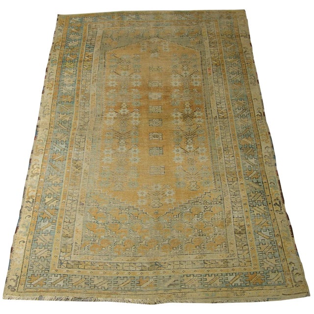 Antique Ghiordes Rug 6.3x4 For Sale - Image 4 of 4