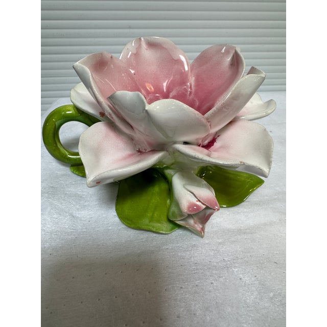 Ceramic Capodimonte Blooming Flower Candle Holders, Set of Three For Sale - Image 7 of 12