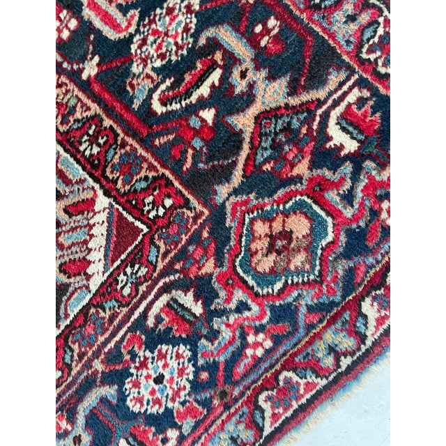 Antique Rich Heriz Full Pile Pastel Greens Rug 9 x 11.8 For Sale - Image 15 of 15