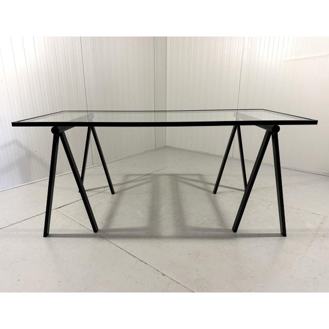 Minimalistic desk Trestle by Rodney Kinsman for Bieffeplast, Italy. Trestle utilises a simple design to create a...