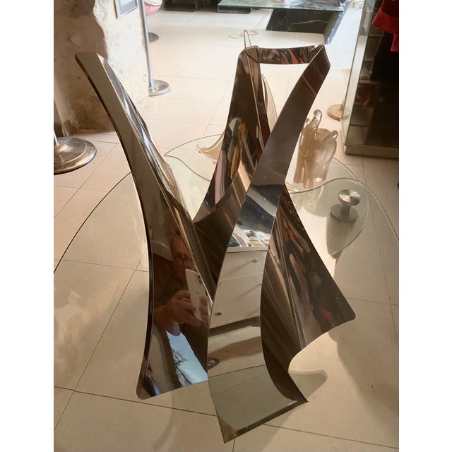 Swan Inox News Paper Holder, Italy, 1970s For Sale - Image 6 of 7