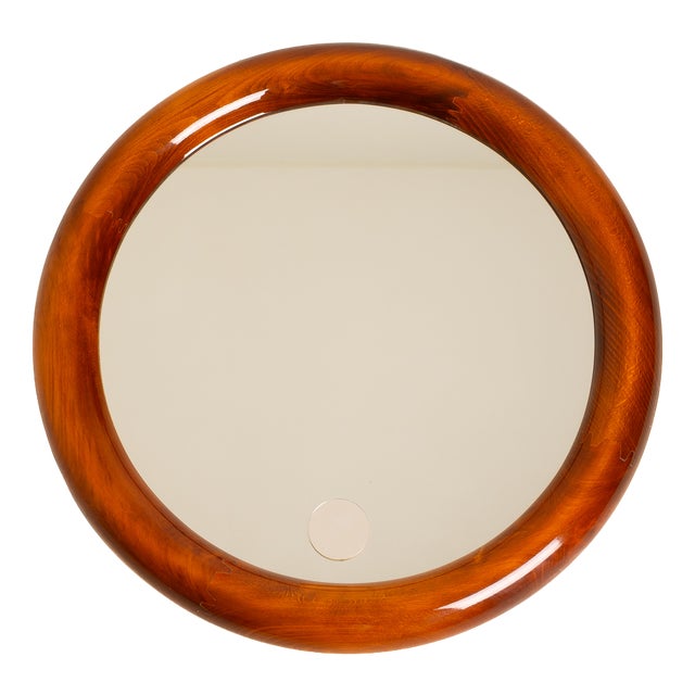 Mid-Century Italian Round Mirror, 1970s For Sale