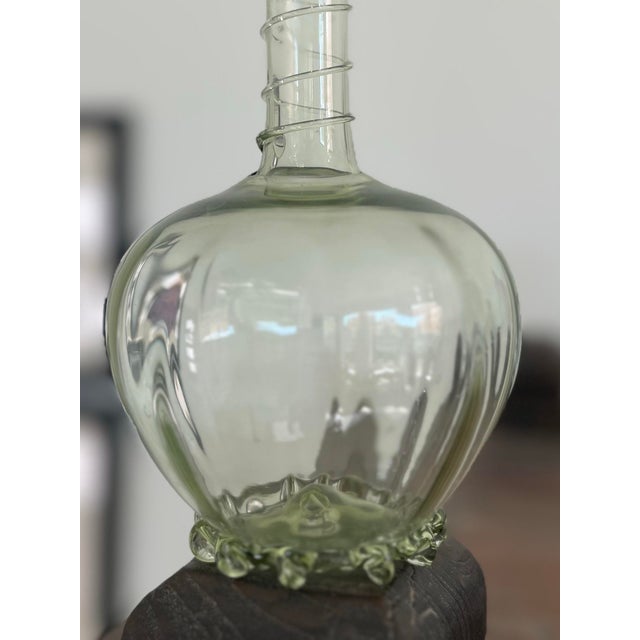 Pistachio Late 20th Century Juliska Hand-Blown Bubble Vase in Pear Green For Sale - Image 8 of 9