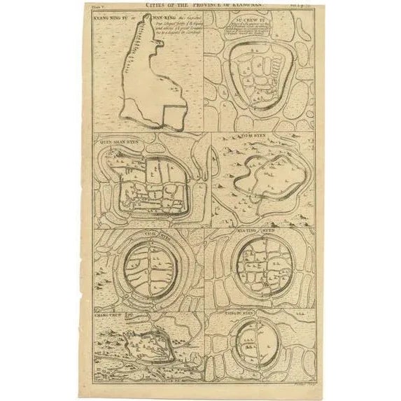Mid 18th Century Antique Map of Cities of the Province of Che-Kiang in China, 1738 For Sale - Image 5 of 5