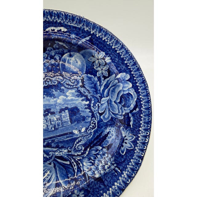 A Blue Dark Transfer Decorated Staffordshire Plate "Warleigh House, Somersetshire", by Ralph Hall, Circa 1830's For Sale - Image 10 of 13