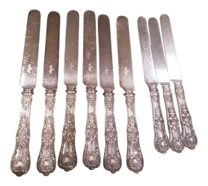 Nine Antique Tiffany Sterling Knives