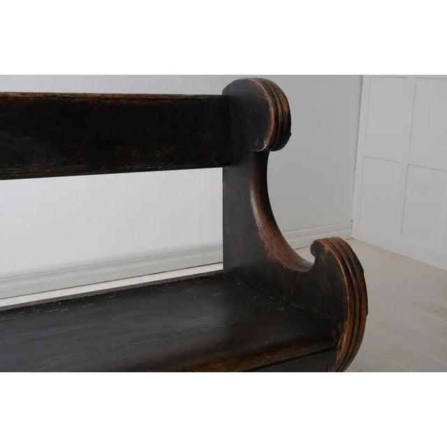 Antique Swedish Rustic Pine Bench For Sale - Image 12 of 16