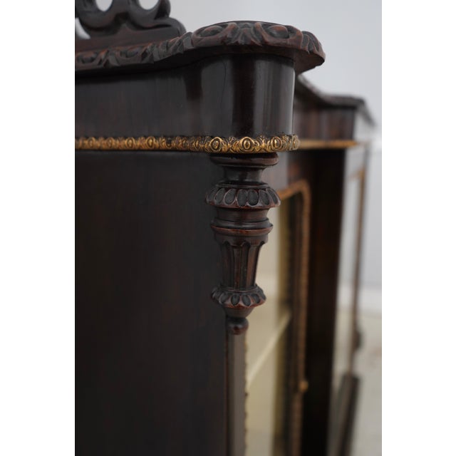 Antique Italian Victorian Style Mahogany Display Cabinet For Sale - Image 16 of 18