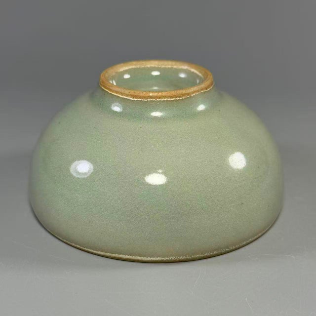 Vintage Chinese Longquan Pale Celadon Bowl With Unglazed Rim For Sale - Image 4 of 5