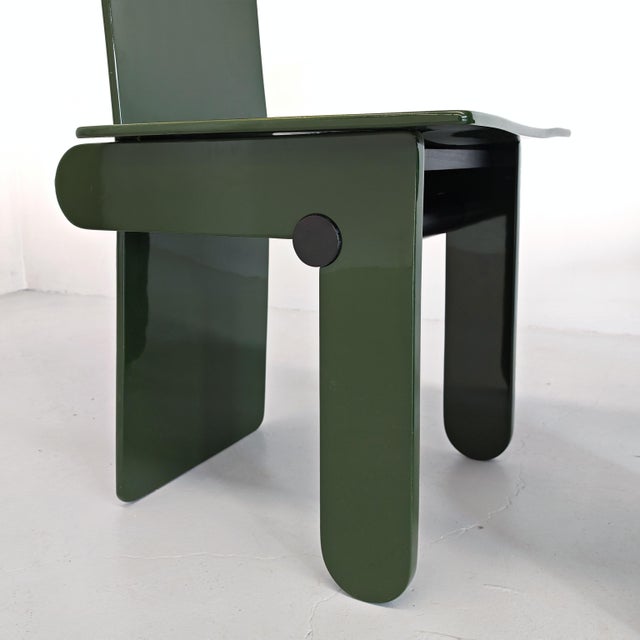 Paint Vintage English Green Lacquered Chairs by Carlo Scarpa for Gavina, 1970s, Set of 4 For Sale - Image 7 of 18