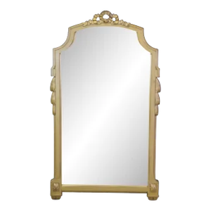 20th Century French Neoclassical Gold Over Mantel Wall Hanging Bathroom Mirror