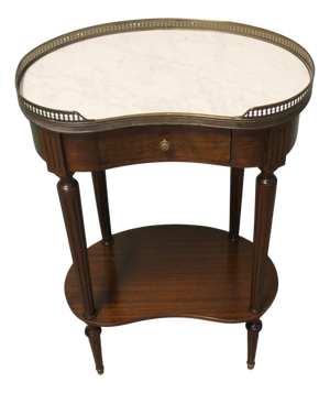 Antique French Side Table with Marble, 1800s