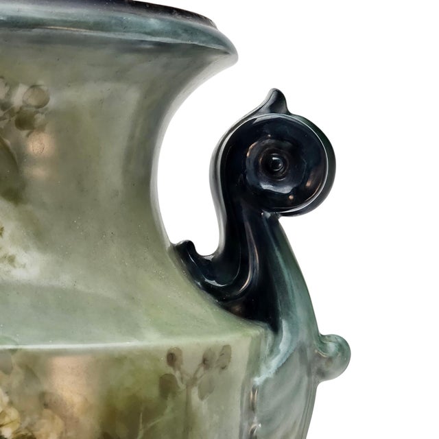 Monumental Jean Pouyat Limoges Hand Painted Scenic Amphora Vase 16.5" For Sale In San Francisco - Image 6 of 16
