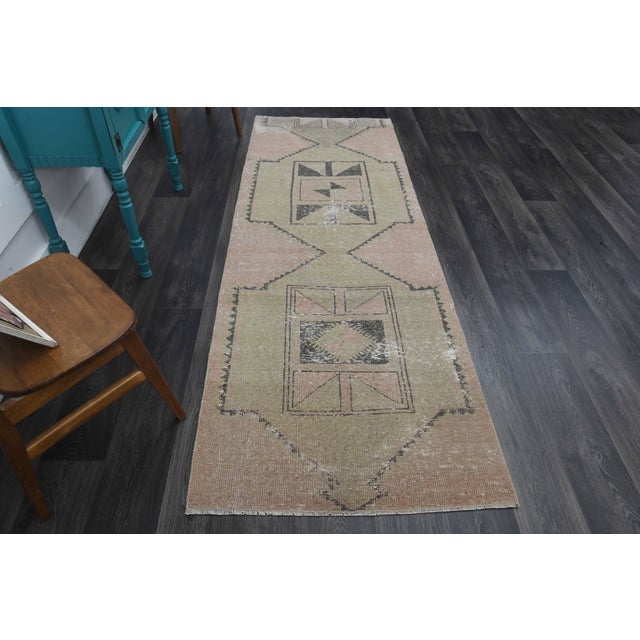 Islamic 1970s Vintage Handmade Wool Cotton Orange Runner Rug For Sale - Image 3 of 11