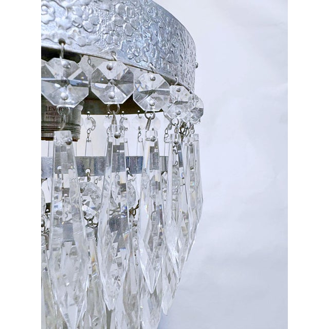 Vintage 1960s Italian Silver Upside Down Layered Cake Chandelier For Sale - Image 4 of 8