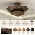 Mid-Century Modern Contemporary Vintage-Style Brass Ceiling Flush Mount Light – Flower Petal Design | Antique Finish Semi-Flush Fixture For Sale - Image 3 of 10