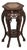 Chinese Antique Hexagonal Carved Plant Stand With Inlaid Marble Top For Sale