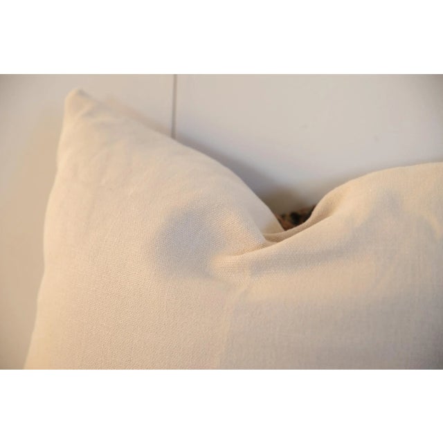 Navy Blue XL Vintage Rug Fragment Pillow 24x24 For Sale - Image 8 of 10