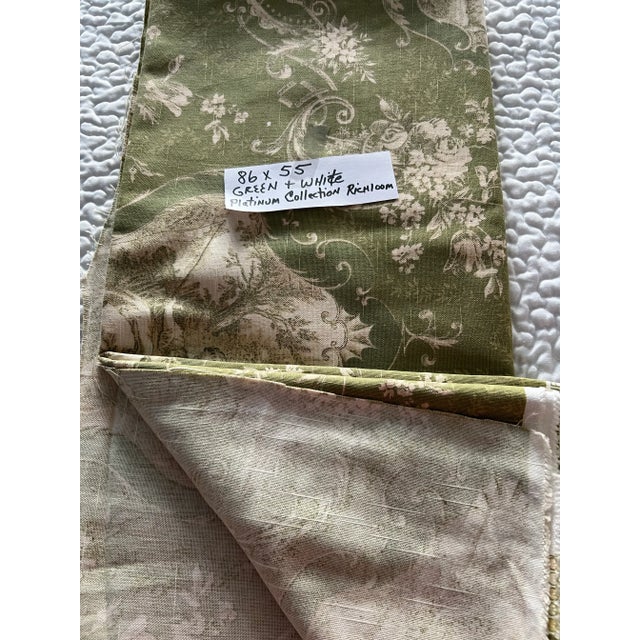 Platinum Collection Richloom Medium Weight Woven Cotton Upholstery Fabric Toile Design Green Cream For Sale - Image 4 of 5