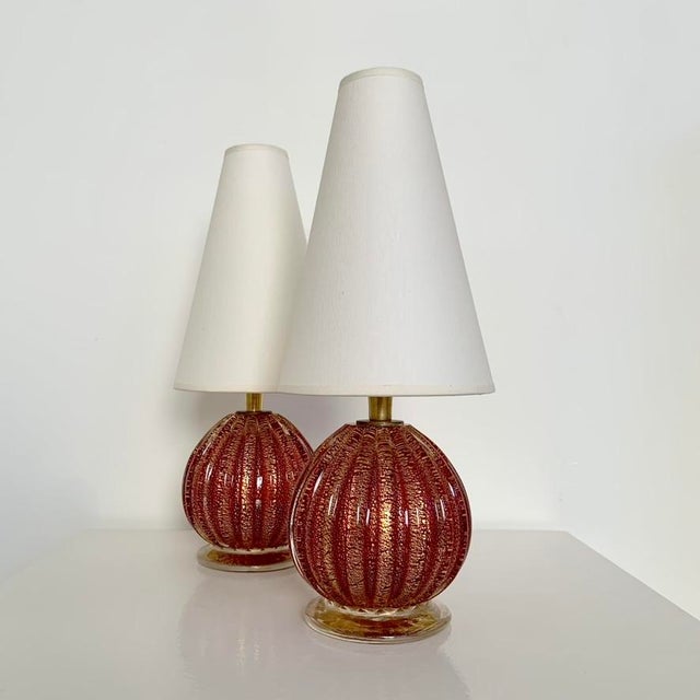 Murano Glass Table Lamps by from Barovier & Toso, Italy, 1940s, Set of 2 For Sale - Image 14 of 15