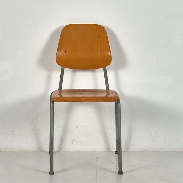 Industrial Wood & Metal Chair, 1950s For Sale - Image 4 of 5