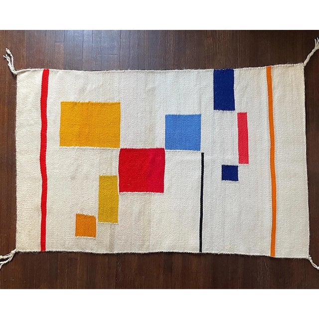 Vintage Gerald Johnson Hand Loomed Handmade Rug For Sale - Image 6 of 6