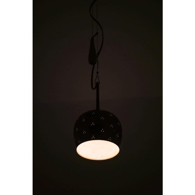 Height-Adjustable Ceiling Lamp in Brass attributed to Paavo Tynell, 1950s For Sale - Image 3 of 6