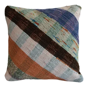 Pillow Cover Vintage Handmade Cotton Ragrug Kilim Sham Throw 16" X 16"