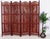exclusive orient vintage wooden partition double-sided Teak Wood Brass Inlay 4 Panel Room Divider Folding Screen A...