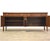 A mid century modern walnut credenza with a black formica scratch resistant top and aluminum pulls. Professionally...