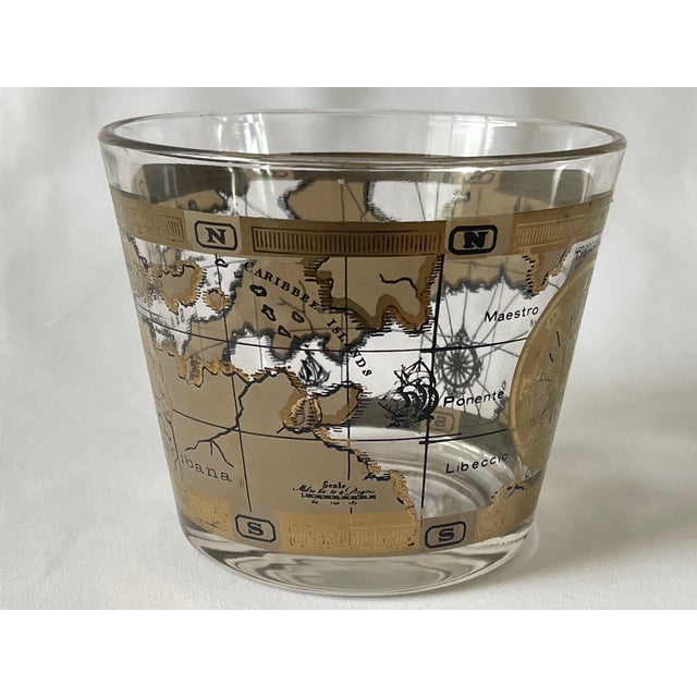 Mid-Century Modern 1960's Cera Barware "Old World Maps" Ice Bucket Bowl For Sale - Image 3 of 8