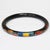 Art Deco Black Celluloid Bracelet Bangle with Leaves Design For Sale - Image 4 of 7